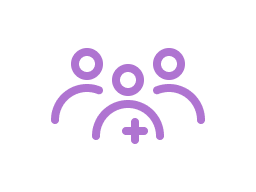 3 purple icons to symbolise users