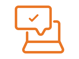 Orange icon of a laptop