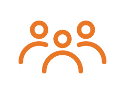 3 orange icons to symbolise users
