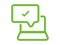 Green icon of a laptop